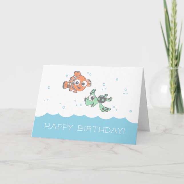 Carte Trouver Dory | Nemo & Squirt Anniversaire (Devant)
