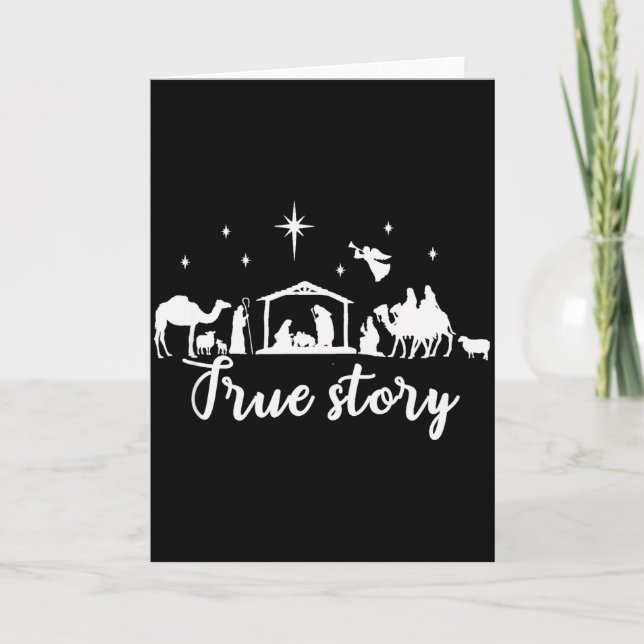 Carte True Story Christmas Gift Religious Nativity Scene (Devant)