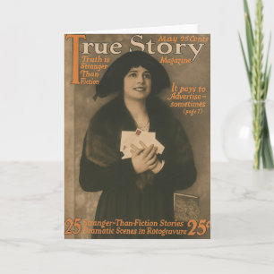 Carte True Story Magazine Mai 1920 Vintage Sépia Rétro