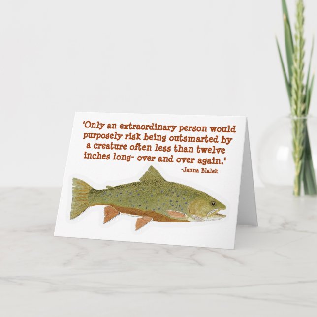 Carte Truite de ruisseau avec une citation humoristique (Devant)