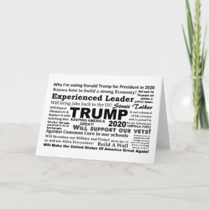 Carte Trump 2020 Pourquoi je vote pour Trump 2020