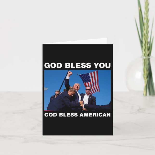 Carte Trump 2024 Dieu vous bénisse - Dieu bénisse l'Amér (Devant)