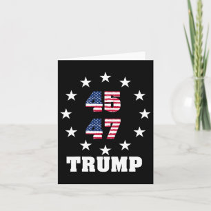 Carte Trump 45 47 Président Usa Drapeau 2024 2025 Gagnan