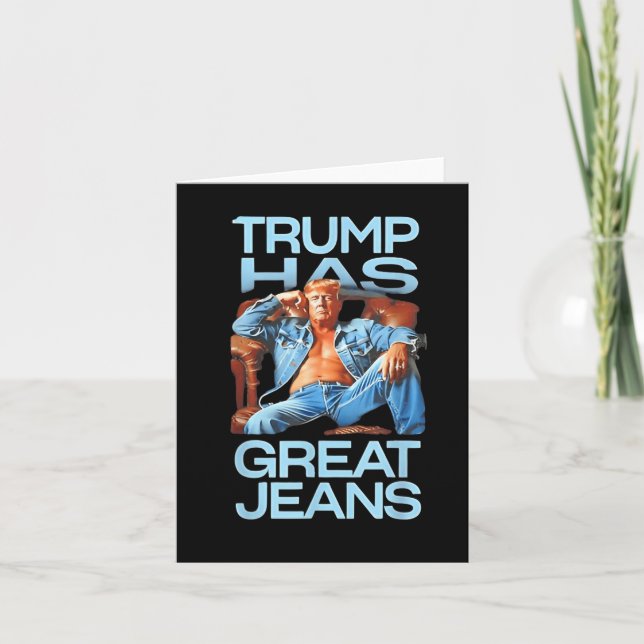 Carte Trump A De Grands Jeans Drôle Humour Politique Don (Devant)