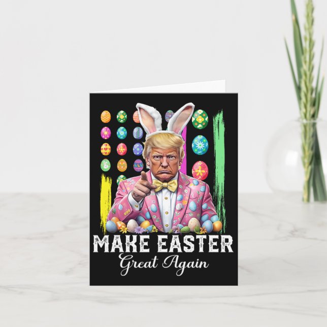 Carte Trump amusant rendre Pâques grand à nouveau lapin  (Devant)
