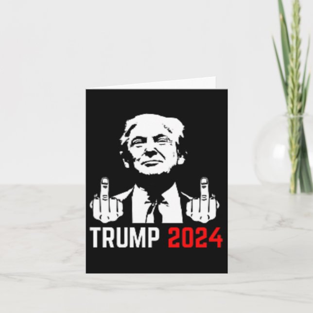 Carte Trump arrête ce Doigts 2024 Amérique Flagfun (Devant)