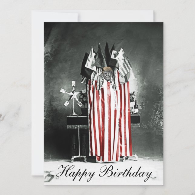 Carte Trump Birthday Card Circa 1910 Patriotic Display (Devant)