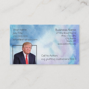 Carte Trump Blue Watercolor 2 côté