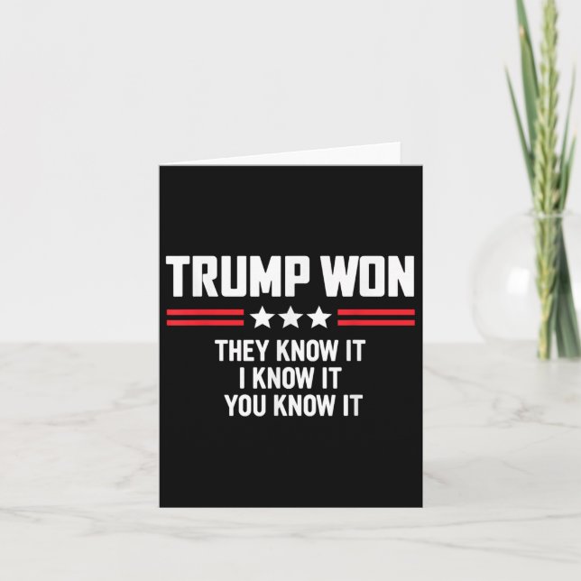 Carte Trump Drôle A Gagné Ils Le Savent Je Le Sais Vous  (Devant)