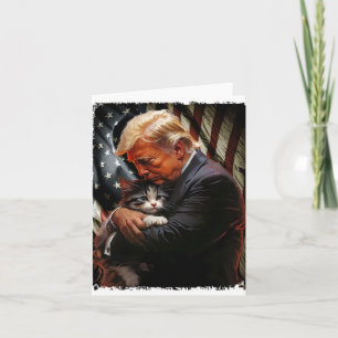Carte Trump Holding Cats Joyeux Noël Festive Funny