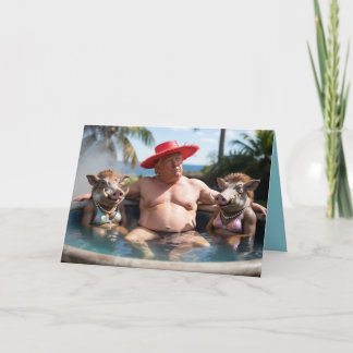 Carte Trump Hot Tub Greeting Card