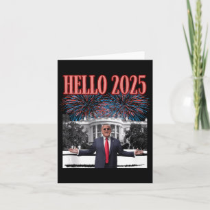 Carte Trump patriotique Bonjour 2025 Nouvel An Républica