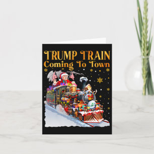 Carte Trump Train Arrive À La Ville Drôle Noël Père Noël