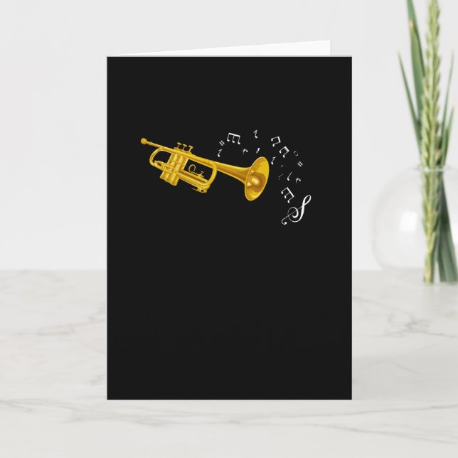 Carte Trumpet Music Sheet Musicien Jazz (Devant)
