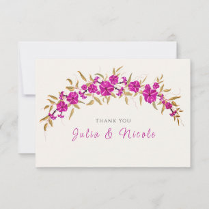 Carte Trumpet sauvage violet Vin Fleur Jardin Mariage