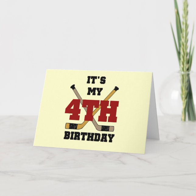 Carte Tshirts et cadeaux pour le 4e anniversaire de hock (Devant)