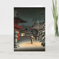 Tsuchiya Koitsu - Neige au temple de Nezu