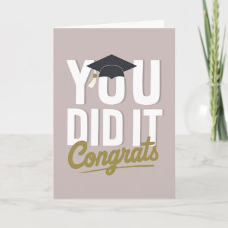 Carte Tu as réussi Félicitations Diplômé Neutres pour la