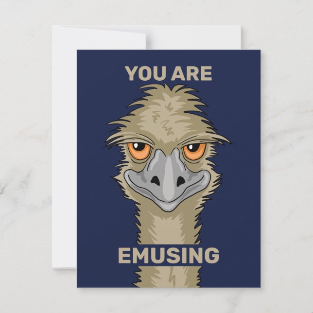 Carte Tu Emuses Funny Emu Pun (Devant)