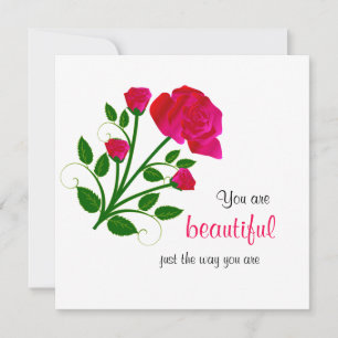 Carte Tu Es Belle Comme Tu Es Rose Rouge