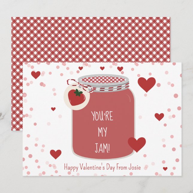 Carte Tu es la Saint-Valentin de ma fraise de confiture (Devant / Derrière)