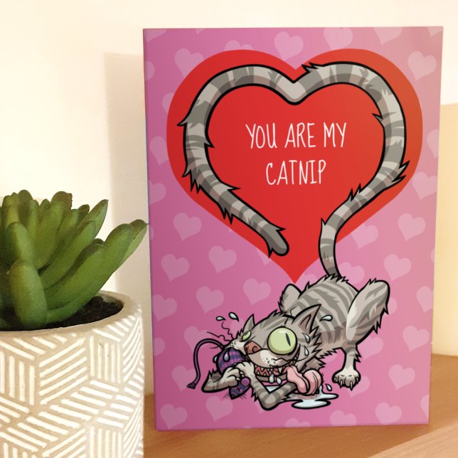 Carte Tu es ma catnip drôle de valentin chat de dessin a (Créateur téléchargé)