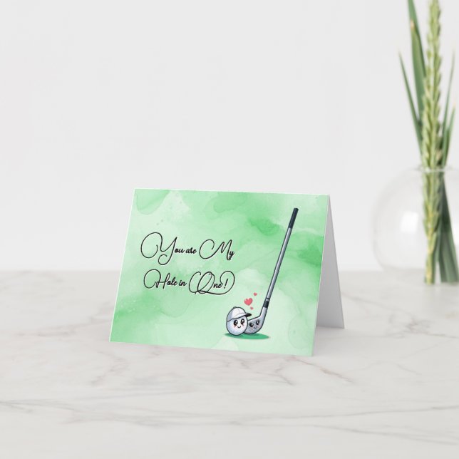 Carte Tu es mon trou en un adorable amour de golf (Devant)