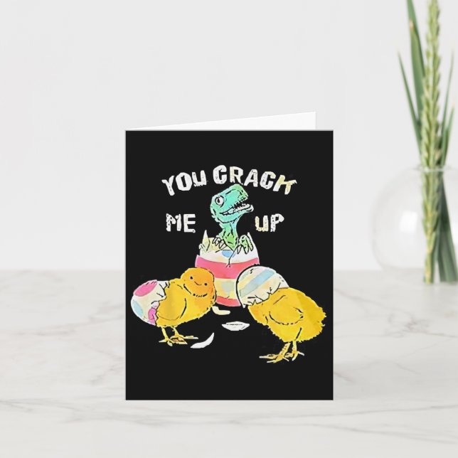 Carte Tu M'Aimeras Dino Egg Drôle Pâques (Devant)