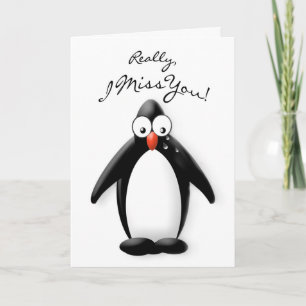 CARTE TU ME MANQUE - COLLECTION DE PINGOUIN - AMOUR