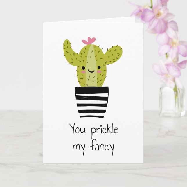 Carte tu me piques mon fancy mariage anniversaire cactus (Orchidée)