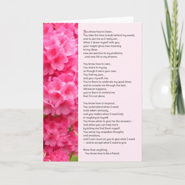 Carte Tu Sais Comment Écouter... L'Amitié (Devant)