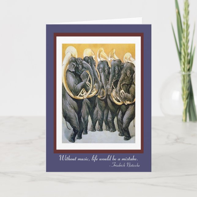 Carte Tuba cinq jouant des éléphants (Devant)