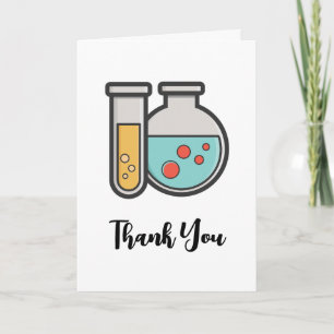 Carte Tube d'essai de chimie et Merci de bécher