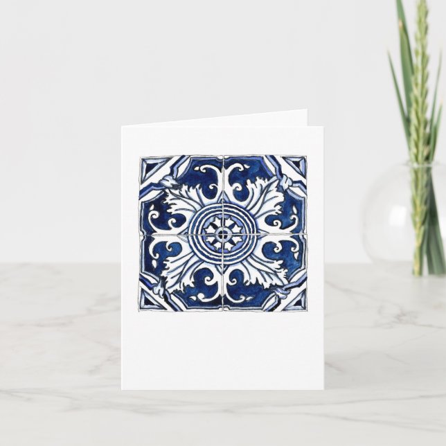 Carte Tuiles bleues et blanches de Porto, Portugal (Devant)