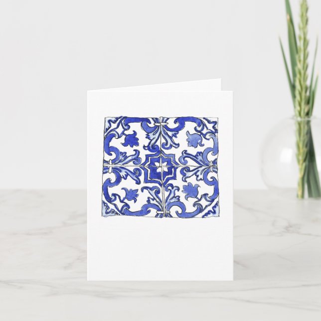 Carte Tuiles bleues et blanches du Portugal (Devant)