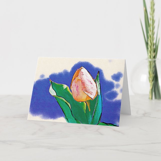 Carte Tulipe de menthe poivrée (Devant)