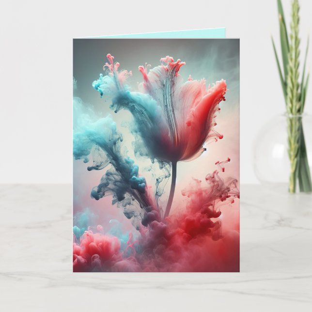 Carte Tulipe fumée Abstraite pour l'anniversaire (Devant)
