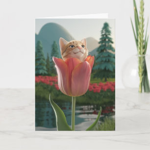 Carte Tulipe Tabby Orange