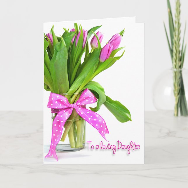 Carte Tulipes d'anniversaire pour fille (Devant)