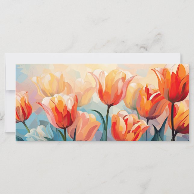 Carte Tulipes d'aquarelle de texte personnalisées (Devant)