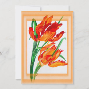 Carte Tulipes de perroquet rouge vif