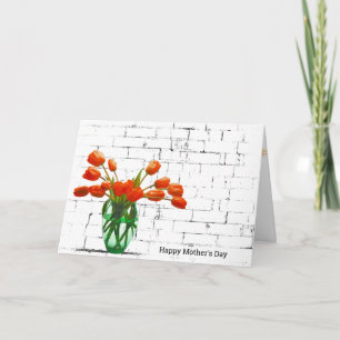 Carte Tulipes d'orange à la Fête des mères de briques