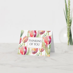 Carte Tulipes peintes Penser à vous