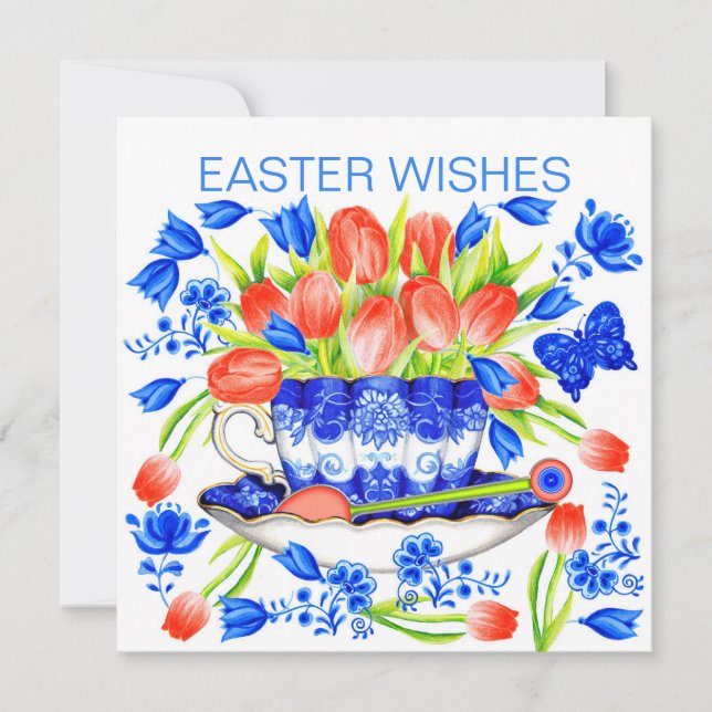 Carte Tulips et Teacup Spring (Devant)