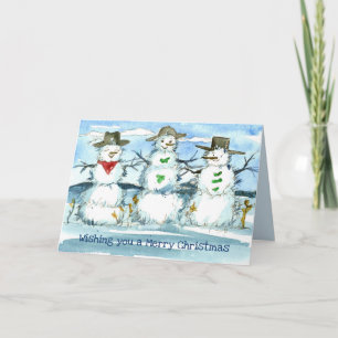 Carte Tumbleweed Snowman Joyeux Noël