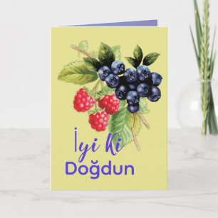 Carte Turc Joyeux anniversaire Doğum Günü Kartı coloré