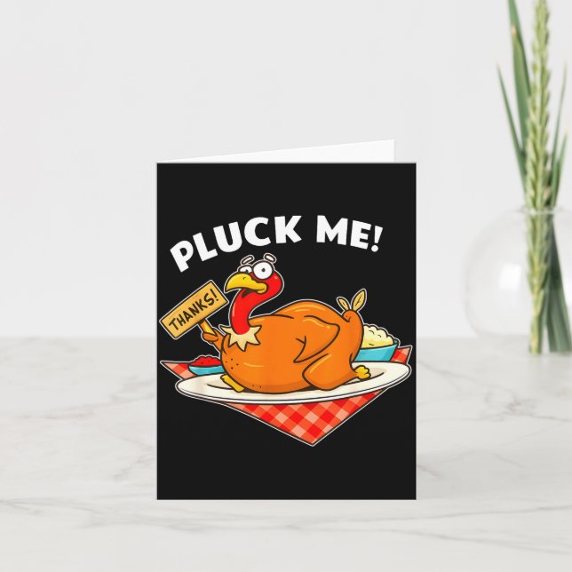 Carte Turkey Pluck Me Funny Thanksgiving  (Devant)
