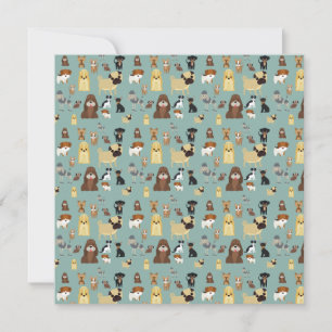 Carte turqouise backgrogs dogs