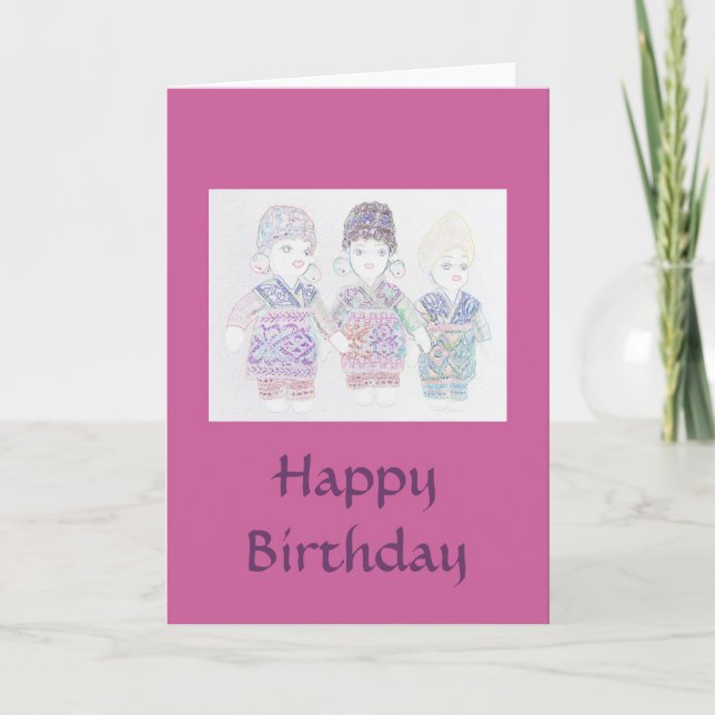 Carte turque de joyeux anniversaire de poupées (Devant)