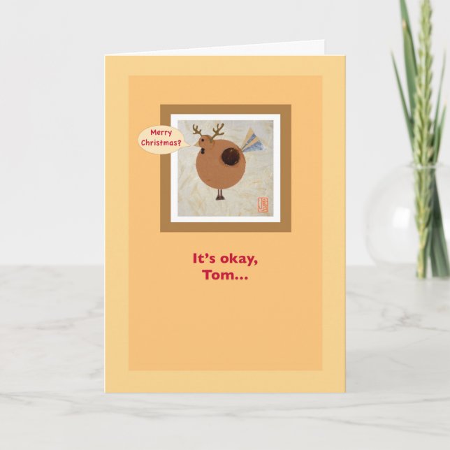 Carte Turquie avec Antlers Végétarien Humoristique Thank (Devant)